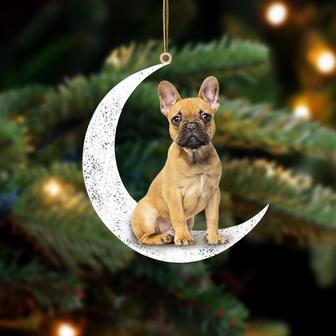 French Bulldog 4-Sit On The Moon-Two Sided Ornament - Thegiftio UK