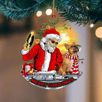 French Bulldog (9)-Christmas Party-Two Sided Ornament - Thegiftio UK