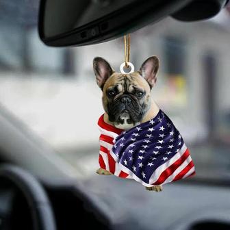 French Bulldog American Patriot Flag Two Sided Ornament - Thegiftio UK