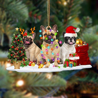 French Bulldog-Christmas Dog Friends Hanging Ornament - Thegiftio UK