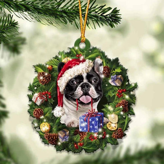 French Bulldog and Christmas gift for her gift for him gift for French Bulldog lover ornament - Thegiftio