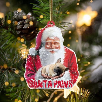 French Bulldog-Santa Paws-Two Sided Ornament - Thegiftio