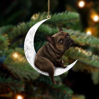 French Bulldog-Sit On The Moon-Two Sided Ornament - Thegiftio UK