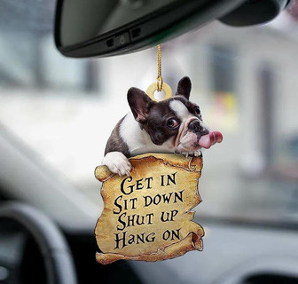 French bulldog get in two sided ornament - Thegiftio