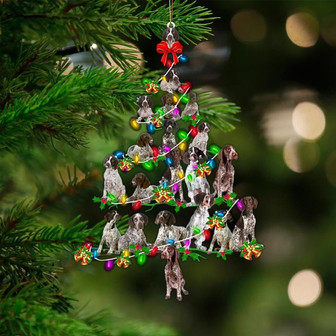 German Short haired Pointer-Christmas Tree Lights-Two Sided Ornament - Thegiftio UK