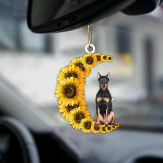 German Pinscher-Sunflower Be Kind Car Ornament - Thegiftio UK