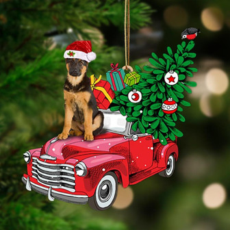 German Shepherd 1-Pine Truck Hanging Ornament - Thegiftio UK