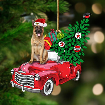 German Shepherd 2-Pine Truck Hanging Ornament - Thegiftio UK