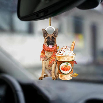 German Shepherd 2-Pumpkin Spice Kinda-Two Sided Ornament - Thegiftio UK