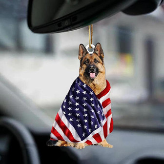 German shepherd American Patriot Flag Two Sided Ornament - Thegiftio UK