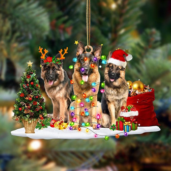German Shepherd-Christmas Dog Friends Hanging Ornament - Thegiftio UK