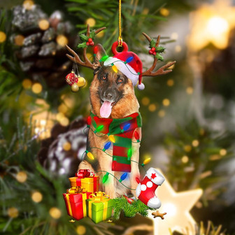 German Shepherd Christmas Shape Ornament - Thegiftio