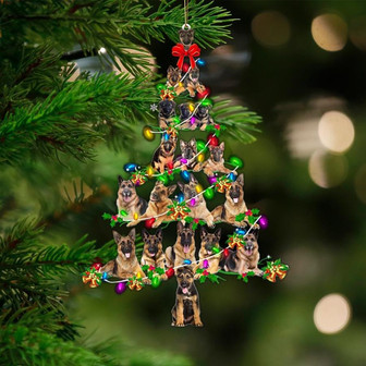 German Shepherd-Christmas Tree Lights-Two Sided Ornament - Thegiftio UK