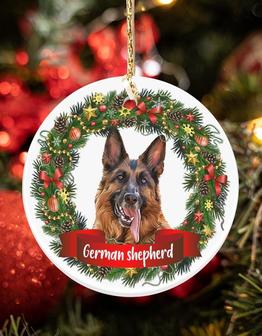 German Shepherd-Noel Circle-Two Sided Ornament - Thegiftio UK