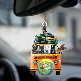 German Shepherd-Orange Hippie Van-Two Sided Ornament - Thegiftio UK