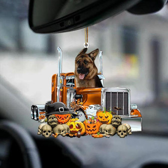 German Shepherd-Pumpkin & Truck Car Hanging Ornament - Thegiftio UK