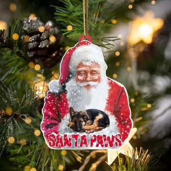 German Shepherd-Santa Paws-Two Sided Ornament - Thegiftio UK