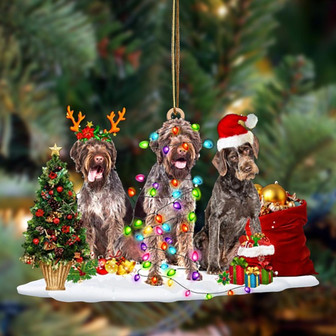 German Wirehaired Pointer-Christmas Dog Friends Hanging Ornament - Thegiftio UK