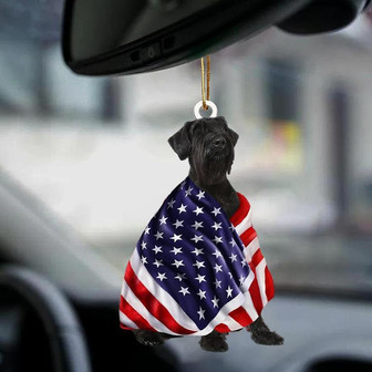 Giant Schnauzer American Patriot Flag Two Sided Ornament - Thegiftio UK