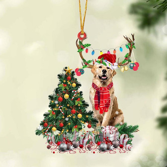 Golden Retriever 2-Christmas Tree Gift Hanging Ornament - Thegiftio UK