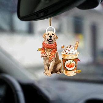 Golden Retriever 2-Pumpkin Spice Kinda-Two Sided Ornament - Thegiftio