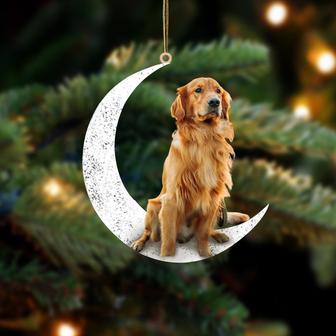 Golden Retriever 2-Sit On The Moon-Two Sided Ornament - Thegiftio UK