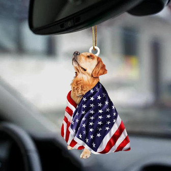 Golden Retriever American Patriot Flag Two Sided Ornament - Thegiftio