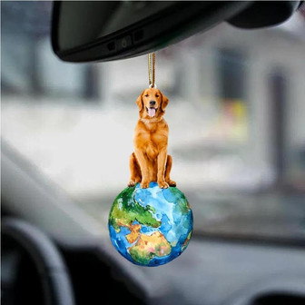 Golden Retriever-Around My Dog-Two Sided Ornament - Thegiftio UK