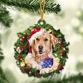 Golden Retriever and Christmas gift for her gift for him gift for Golden Retriever lover ornament - Thegiftio UK