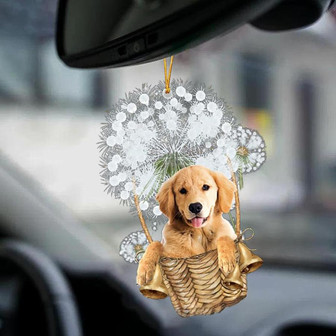 Golden Retriever-Dandelion-Two Sided Ornament - Thegiftio UK