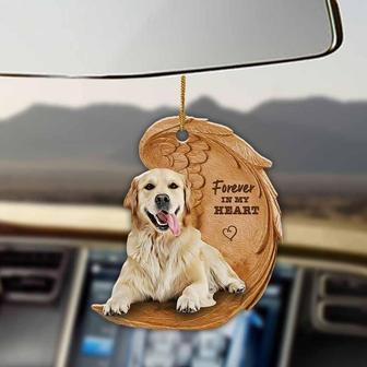 Golden retriever forever in my heart hanging ornament-2D Effect - Thegiftio UK