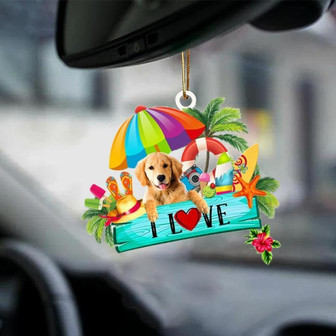 Golden Retriever-I Love Summer-Two Sided Ornament - Thegiftio UK