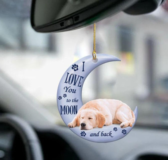 Golden retriever moon back golden retriever lover dog mom two sided ornament - Thegiftio UK