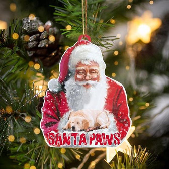 Golden Retriever-Santa Paws-Two Sided Ornament - Thegiftio UK