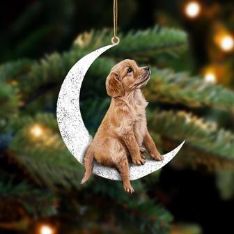 Golden Retriever-Sit On The Moon-Two Sided Ornament - Thegiftio UK