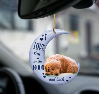 Goldendoodle moon back goldendoodle lover dog moms two sided ornament - Thegiftio UK
