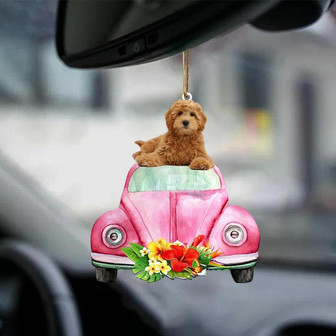 Goldendoodle-Pink Hippie Car-Two Sided Ornament - Thegiftio UK