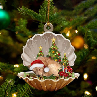 Goldendoodle-Sleeping Pearl in Christmas Two Sided Ornament - Thegiftio UK