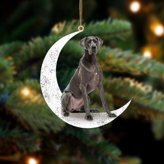 Great Dane 1-Sit On The Moon-Two Sided Ornament - Thegiftio UK
