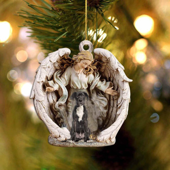 Great Dane (2)-Angel Hug Winter Love Two Sided Ornament - Thegiftio UK