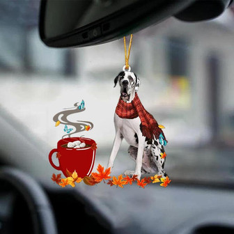 Great Dane 2-Fall Chocolate-Two Sided Ornament - Thegiftio UK