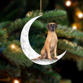 Great Dane 2-Sit On The Moon-Two Sided Ornament - Thegiftio UK