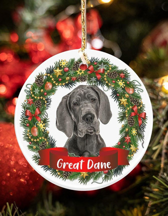 Great Dane-Noel Circle-Two Sided Ornament - Thegiftio UK