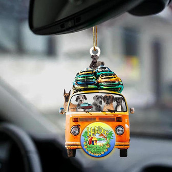 Great Dane-Orange Hippie Van-Two Sided Ornament - Thegiftio UK