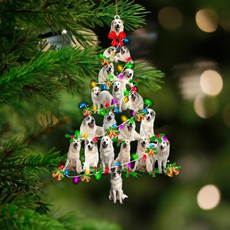Great Pyrenees-Christmas Tree Lights-Two Sided Ornament - Thegiftio