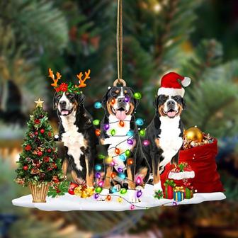 Greater Swiss Mountain Dog-Christmas Dog Friends Hanging Ornament - Thegiftio UK