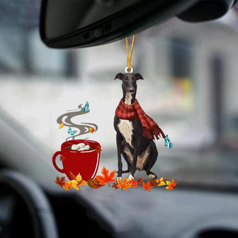 Greyhound-Fall Chocolate-Two Sided Ornament - Thegiftio UK