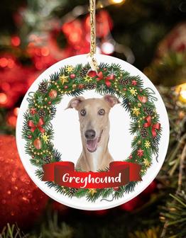 Greyhound-Noel Circle-Two Sided Ornament - Thegiftio UK