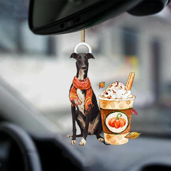 Greyhound-Pumpkin Spice Kinda-Two Sided Ornament - Thegiftio UK