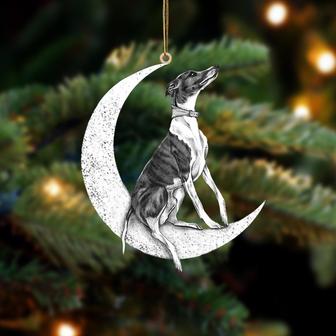 Greyhound-Sit On The Moon-Two Sided Ornament - Thegiftio UK